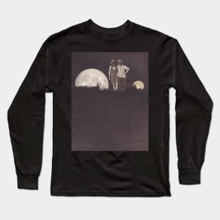 Moon on a Meadow Dream Surreal Vintage Photography 1920's Long Sleeve T-Shirt